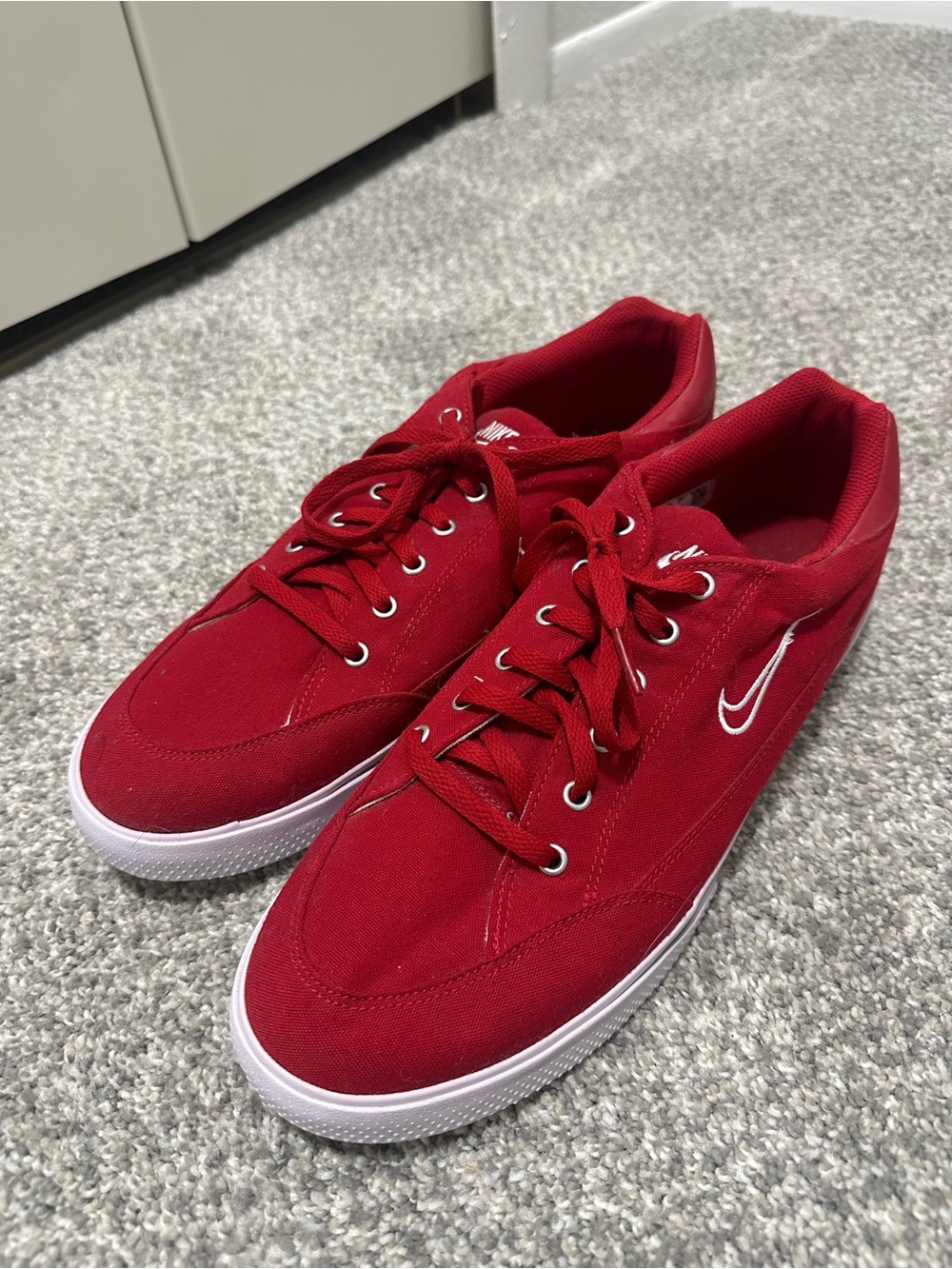 Nike Red Low-Top Canvas Sneakers